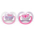 AVENT SCF080/02 Силиконови залъгалки 2 бр. 0-6 м. ULTRA AIR HAPPY МОМИЧЕ НАДПИС/ПЕПЕРУДА